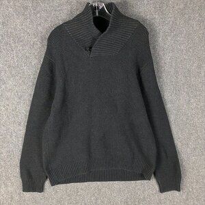 Outdoor Life Sweater Men's XL Pullover Knitted Black Cotton Blend‎ Adults